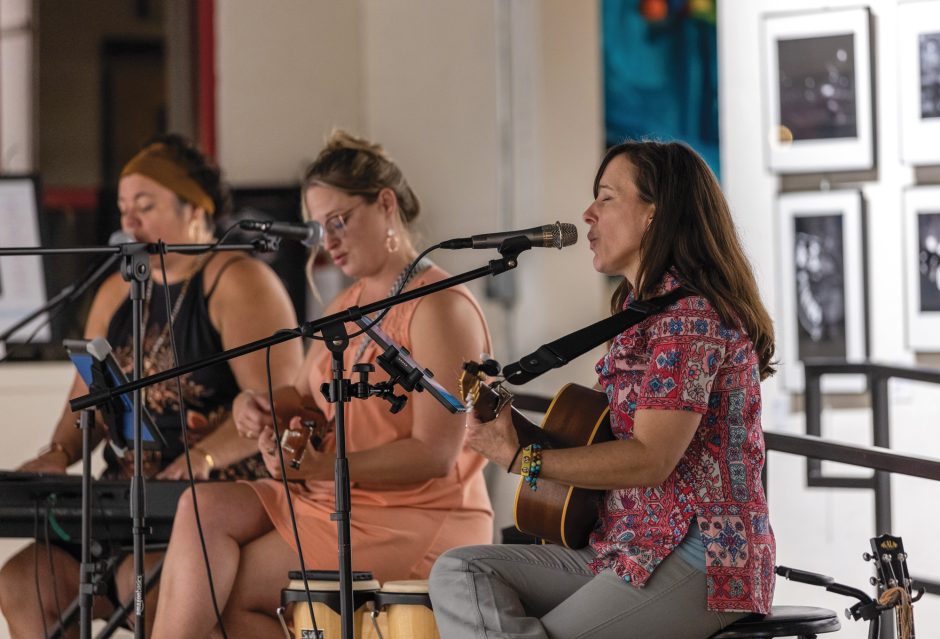 three female musicians performing inside Orr Street Studios