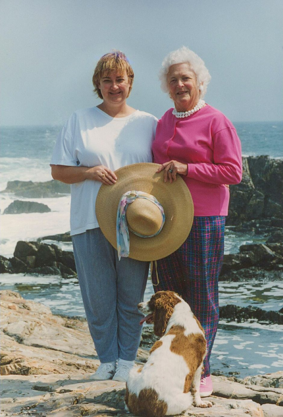 Jean Becker with former first lady Barbara and her dog, Millie.