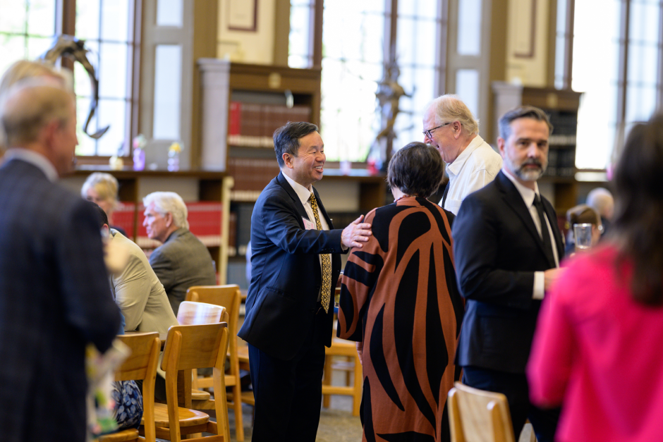 President Mun Choi greets guests