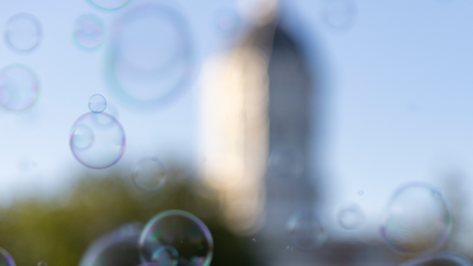Bubble with Jesse Hall in the background