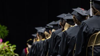 Graduates seated at commencement ceremony
