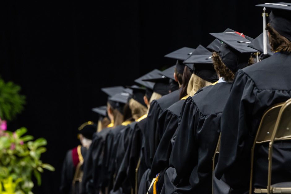 Graduates seated at commencement ceremony