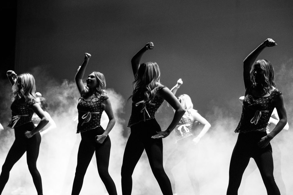 Students dancing on stage