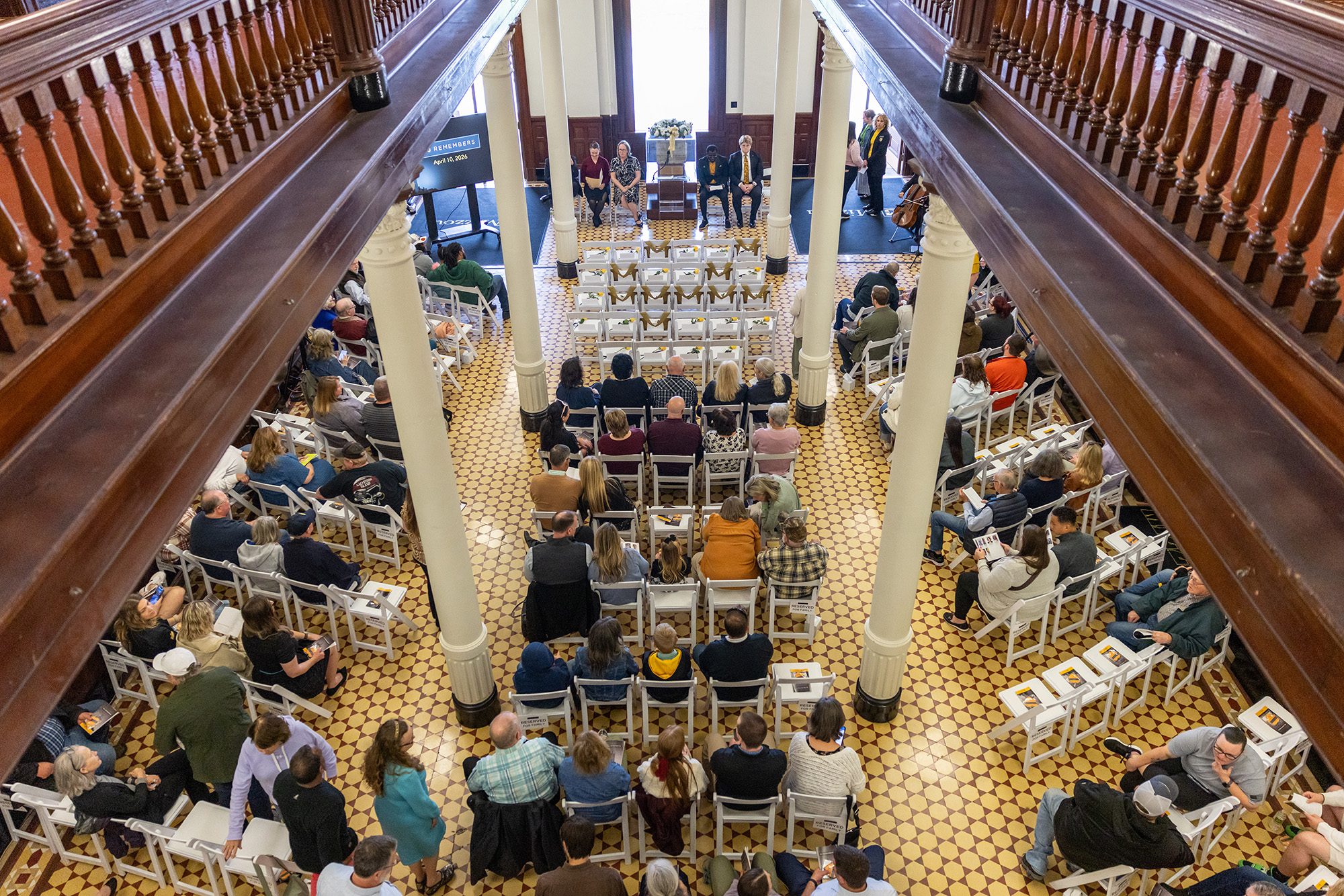 20260410_OP_MU-Remembers-003 Overhead view of attendees seated at MU Remembers
