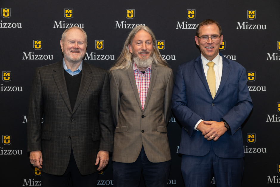 Gary Stacey and Noah Heringman with provost
