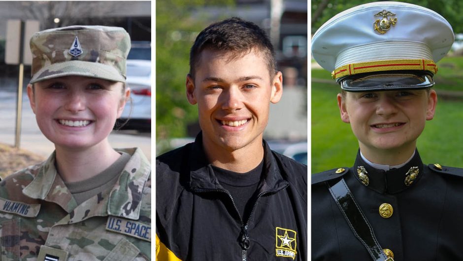 Air Force, Army and Navy ROTC students