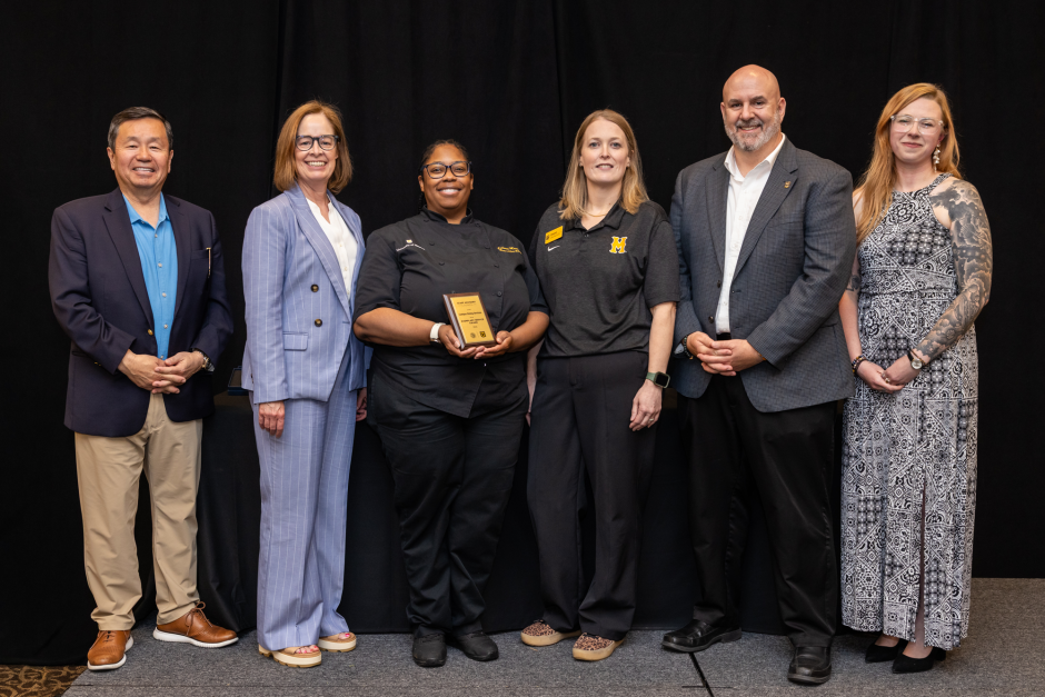 Campus Dining Services representatives with university leaders