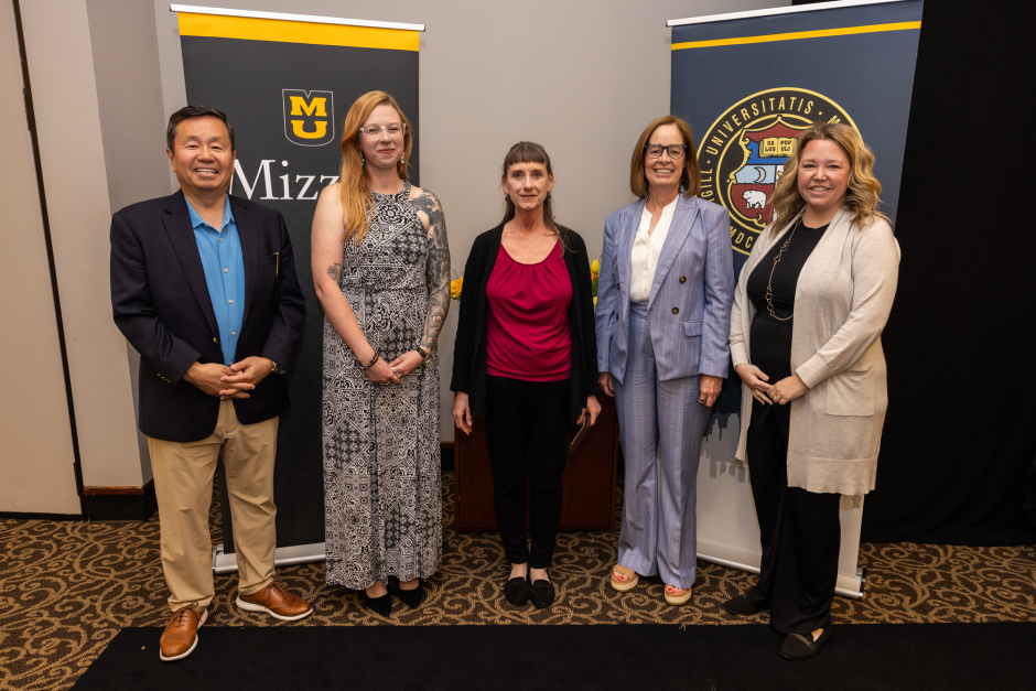 Teresa Hall with university leaders
