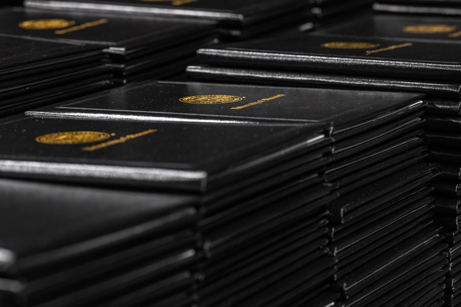 Stack of diploma covers