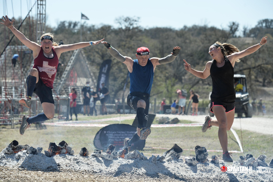 Bill Pfaff competing at an event with obstacle courses.