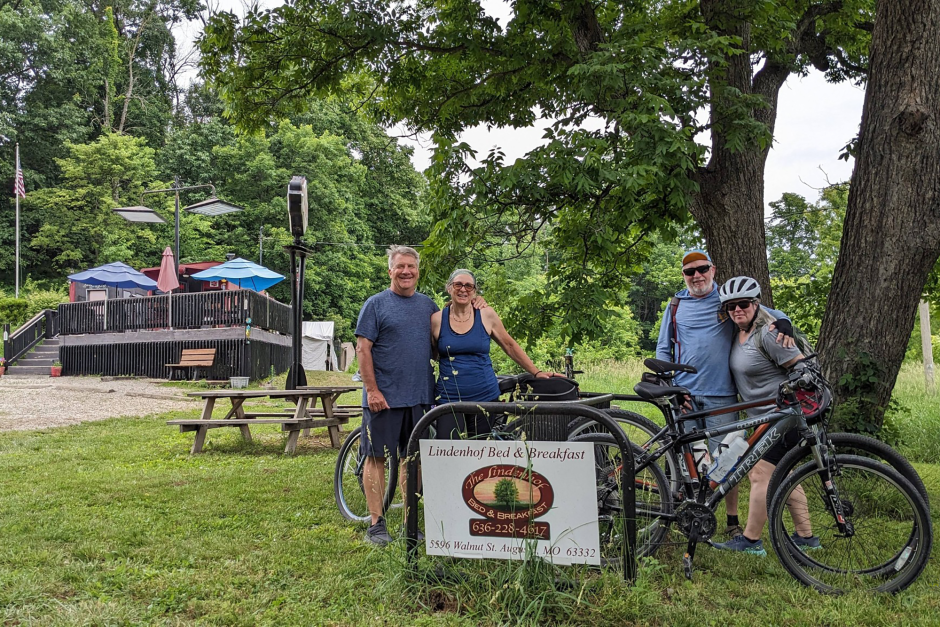 Nursing faculty from Mizzou biking with their loved ones.