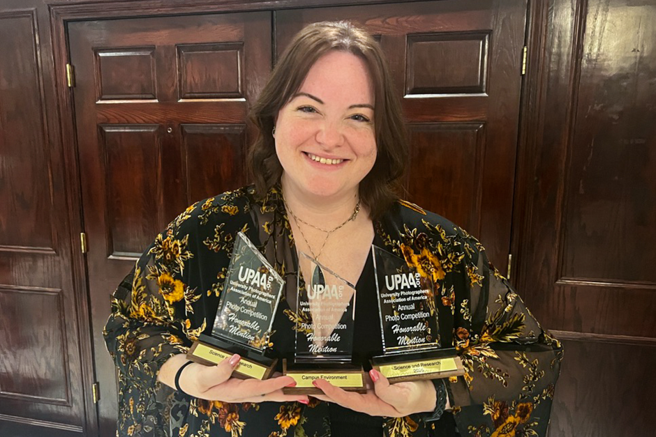 Abbie Lankitus with awards