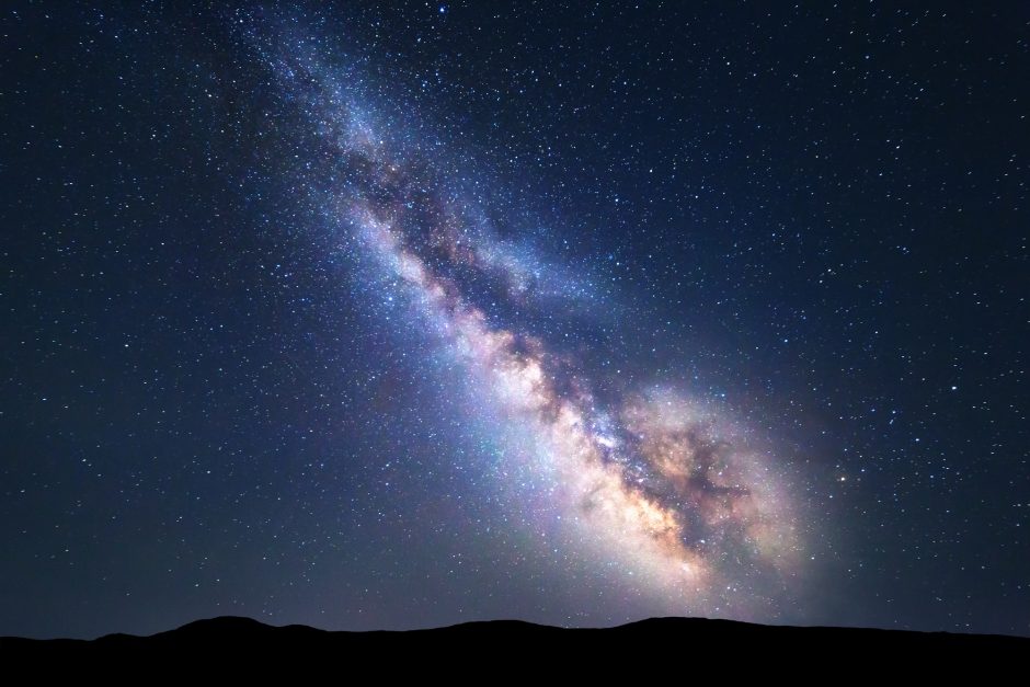 Milky Way galaxy at night as seen from Earth