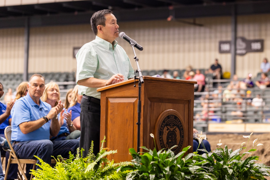 President Choi at podium
