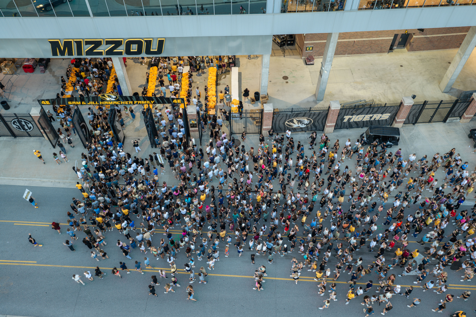 Group of students at stadium