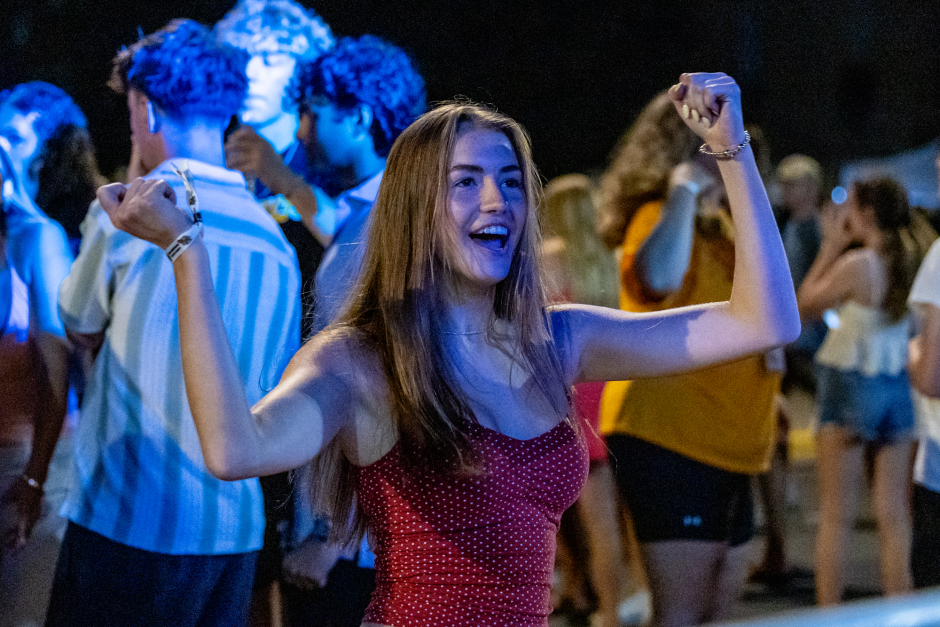 A student dances