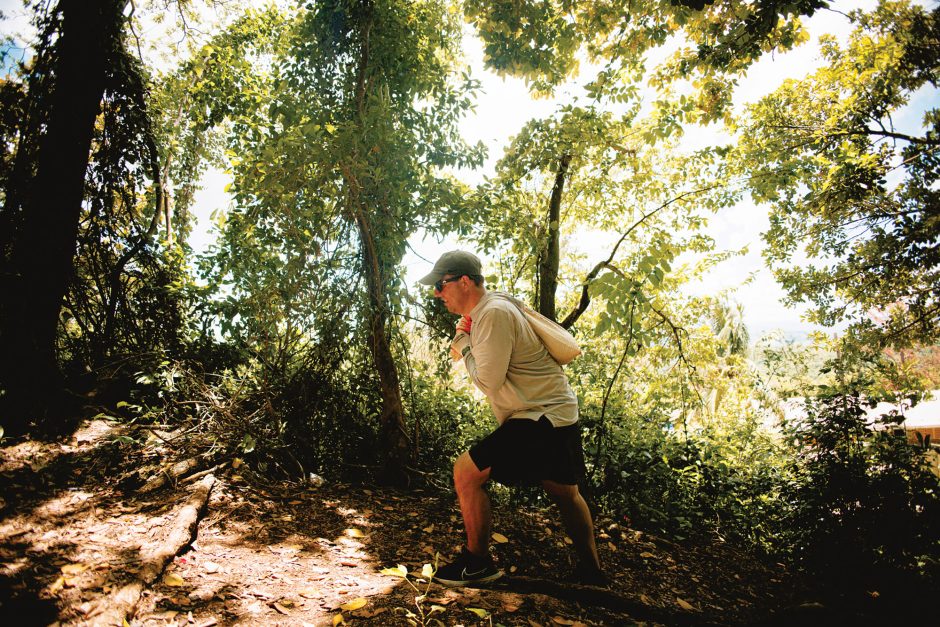 Eli Drinkwitz climbing a hill