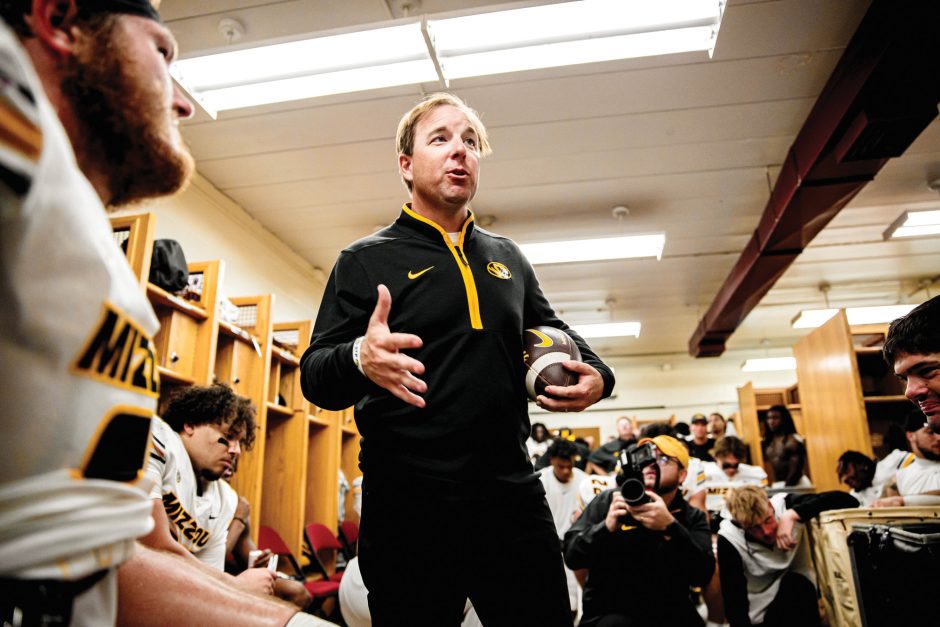 Eli Drinkwitz in locker room