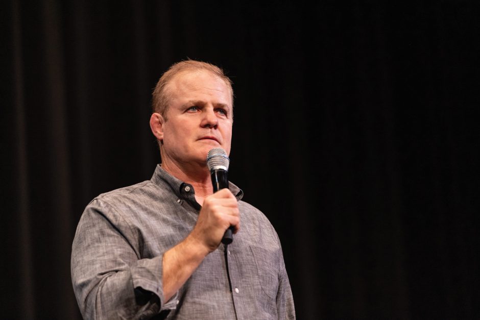 Greg Warren performing standup