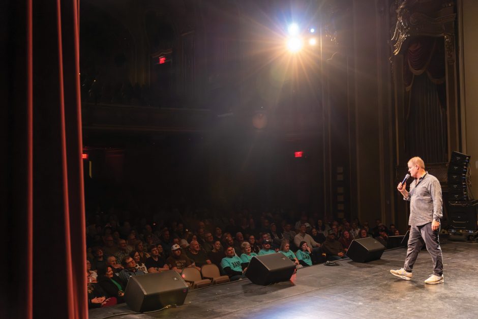 Greg Warren performing standup