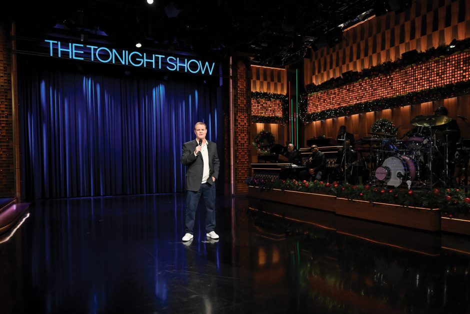 Greg Warren performing standup on the Tonight Show