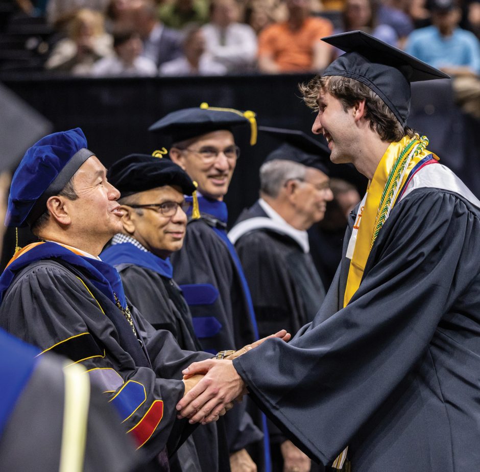 Josh Donaldson with President Choi at Commencement