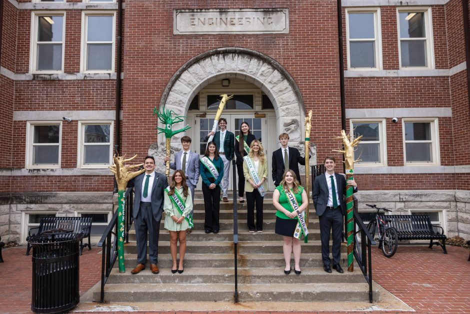 students pose during E-Week festivities