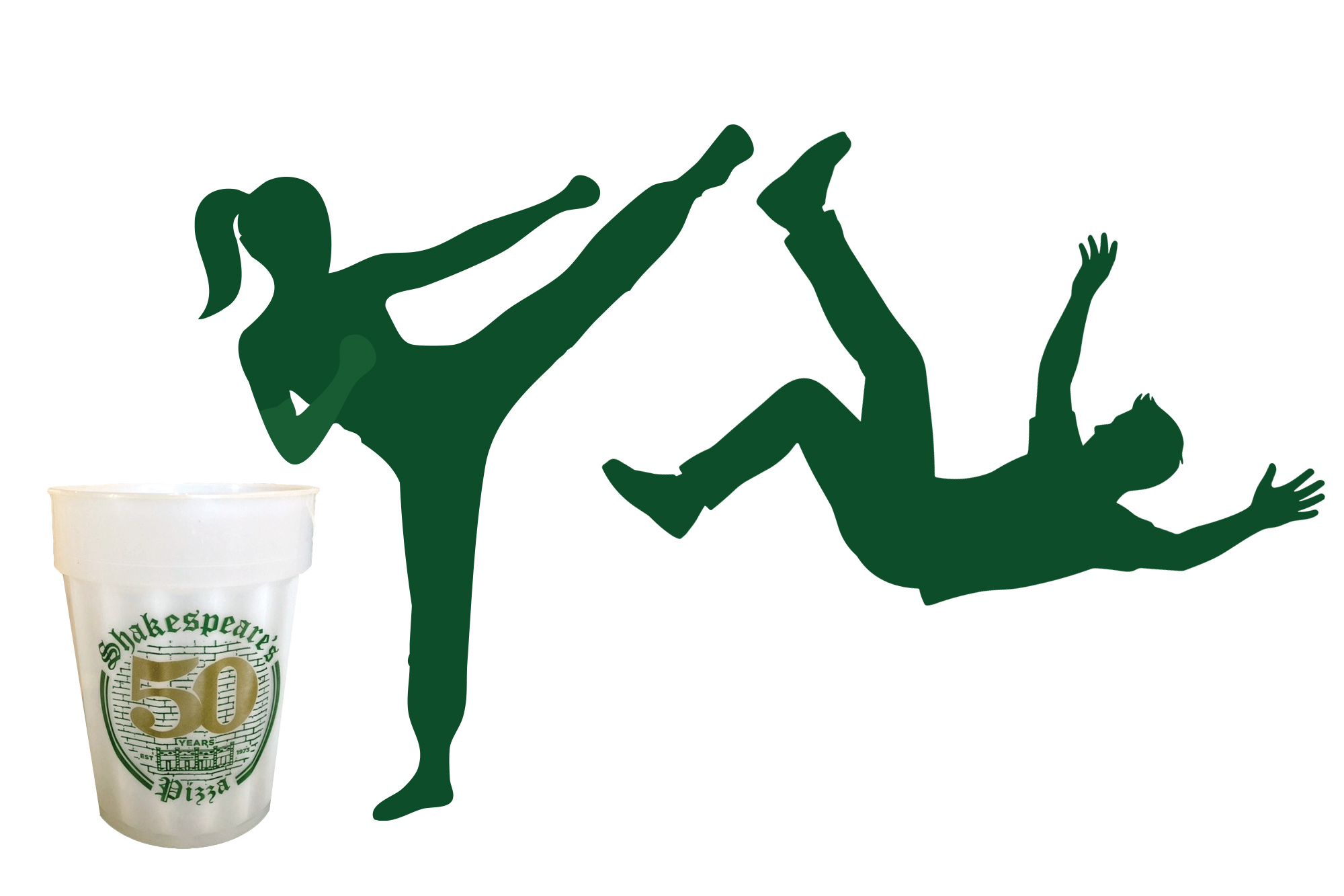 silhouettes fighting over a cup