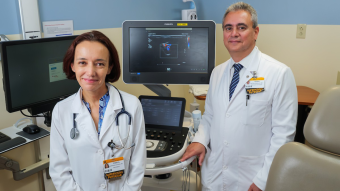 Researchers in the School of Medicine posing in the clinic.
