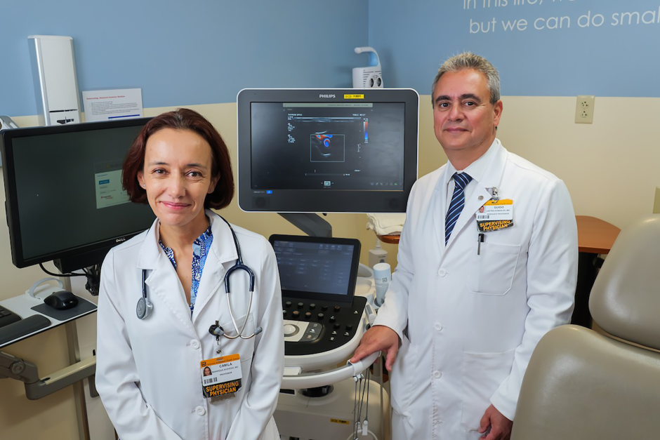 Researchers in the School of Medicine working in a clinic.