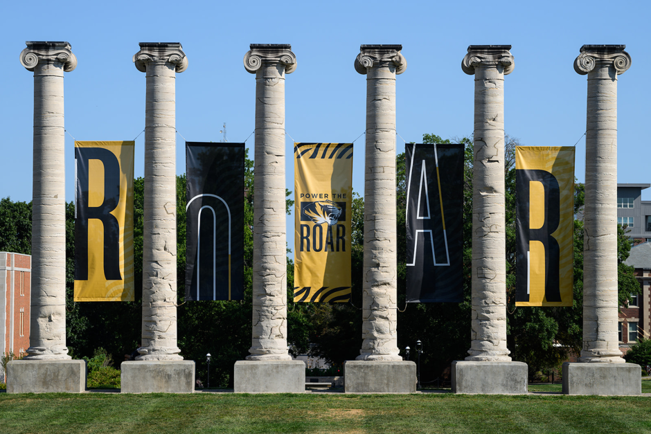 Banners on columns