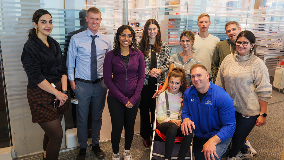 The Ruths with researchers and health care team