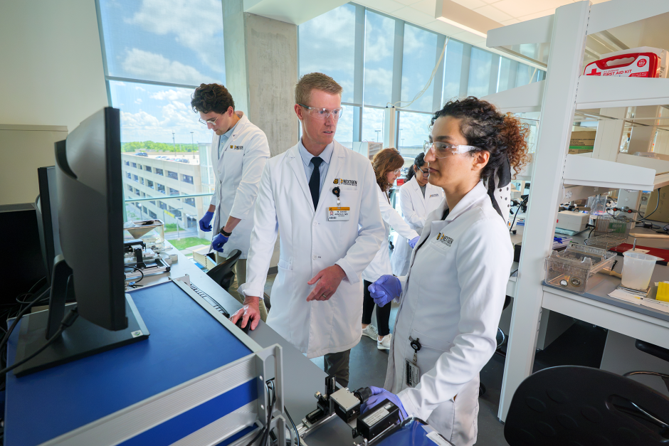 Researchers working in a lab.