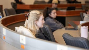 Student in class