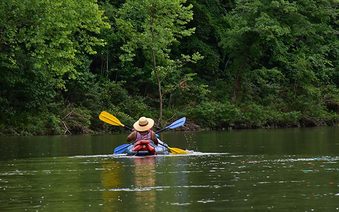 Man in canoe