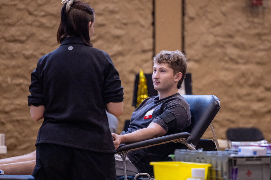 Student gives blood