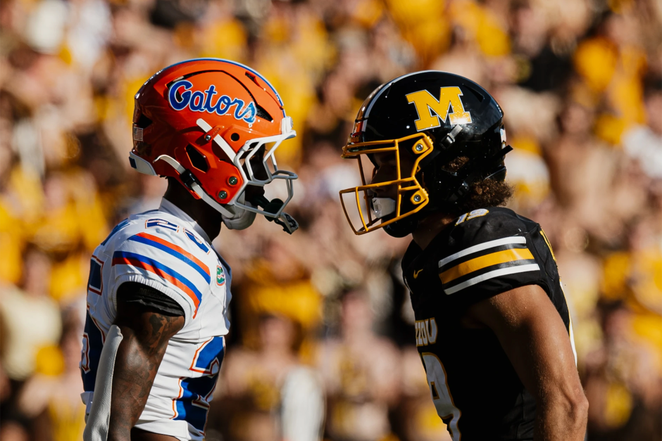 Mizzou player looks at Florida player