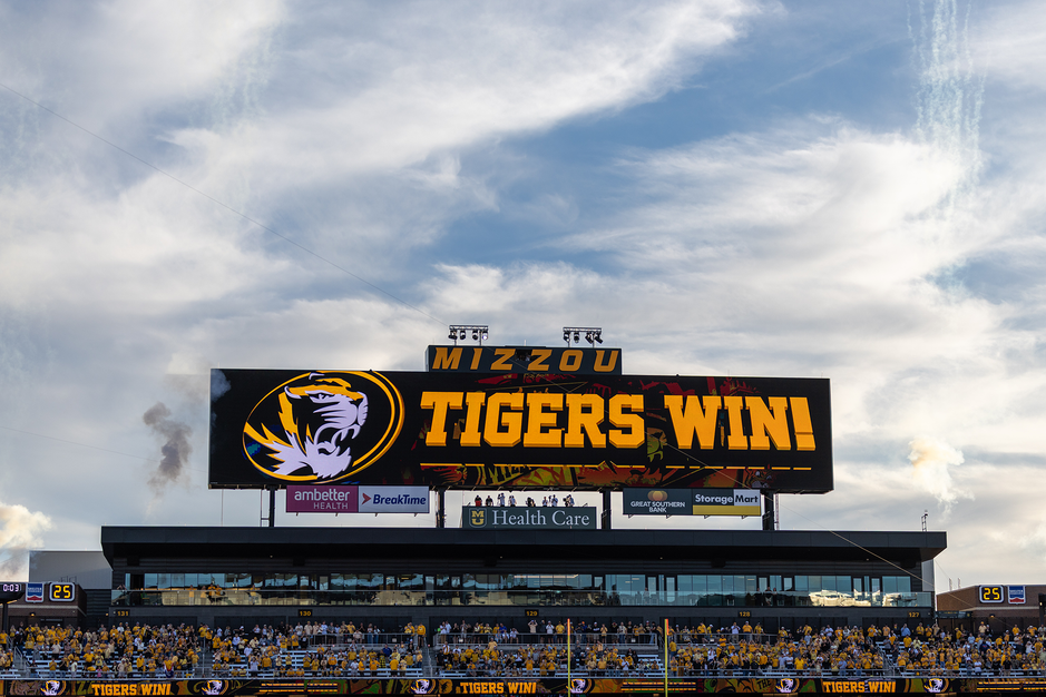 Tigers Win displayed at stadium