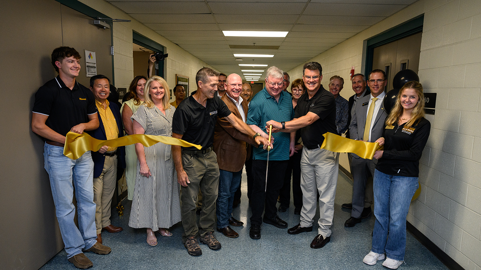 Ribbon cutting at fermintation center