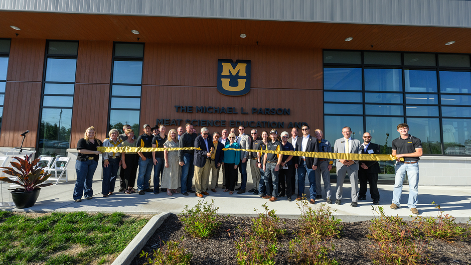 Ribbon-cutting at The Michael L. Parson Meat Science Education and Training Laboratory