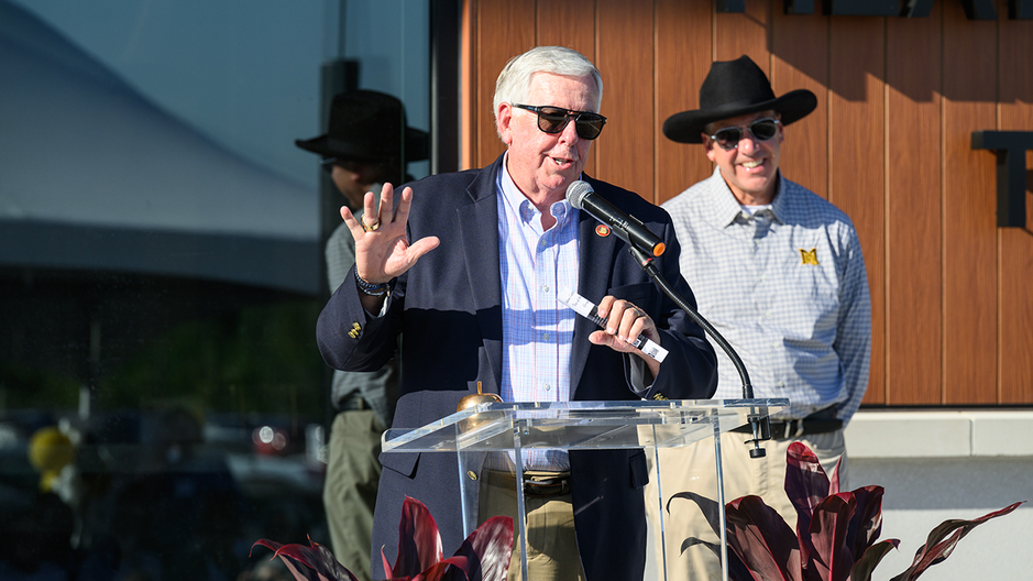 Two men at podium