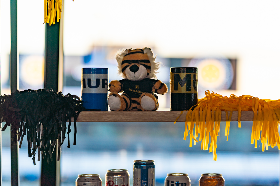 Small stuffed Tiger on shelf