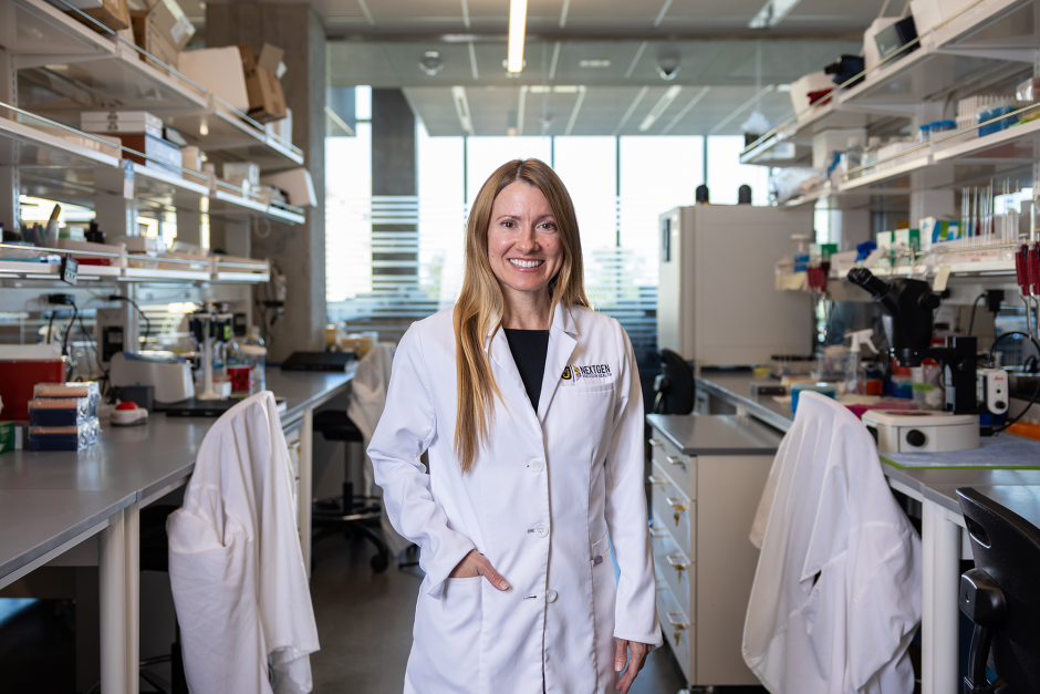 A researcher in the NextGen building.