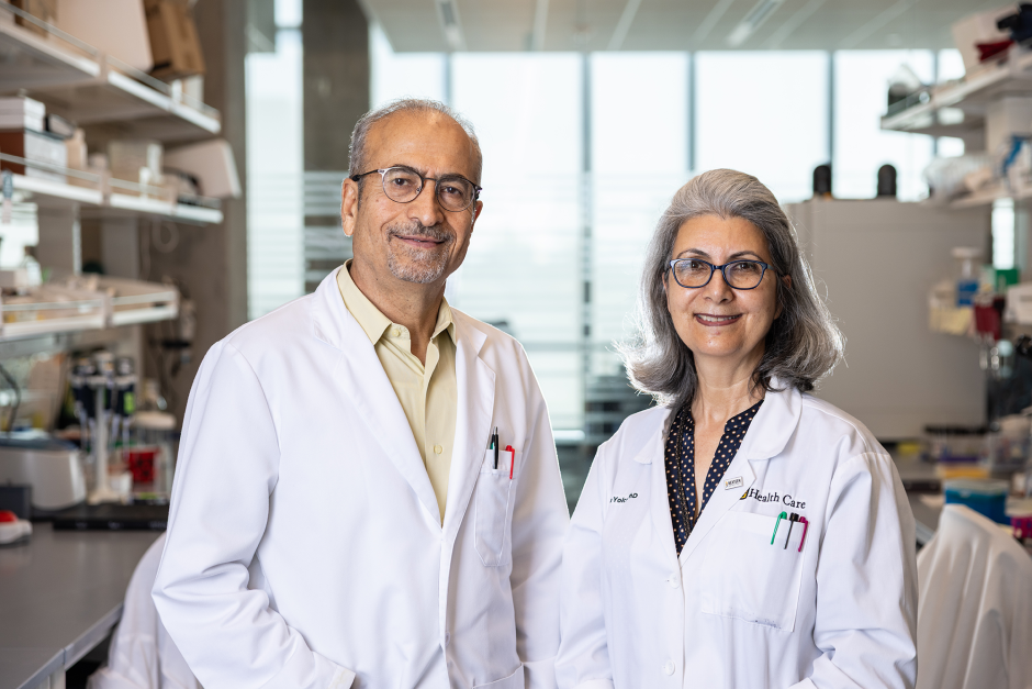 Researchers in the NextGen building.