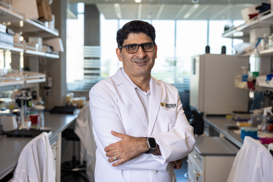 A researcher posing in the NextGen building.