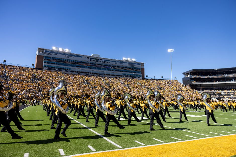 Marching Mizzou on the football field