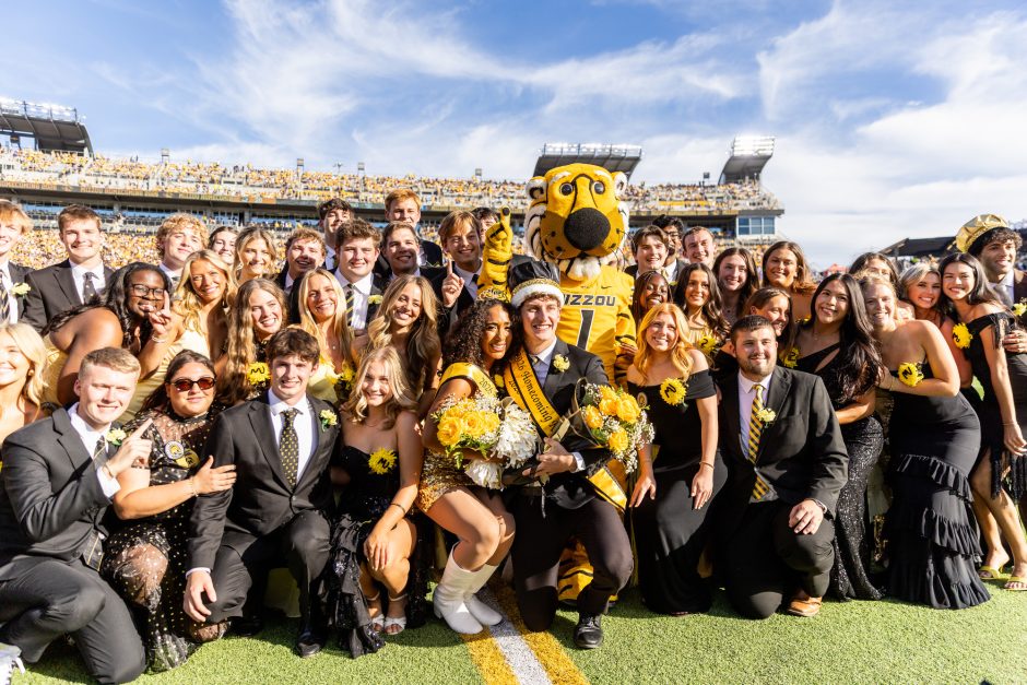 Homecoming King and Queen with the rest of Homecoming royalty nominees