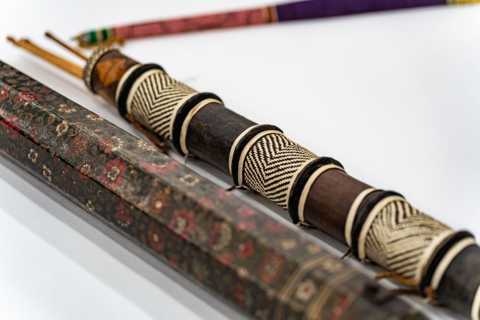 Several arrow holders from the Grayson Archery Collection