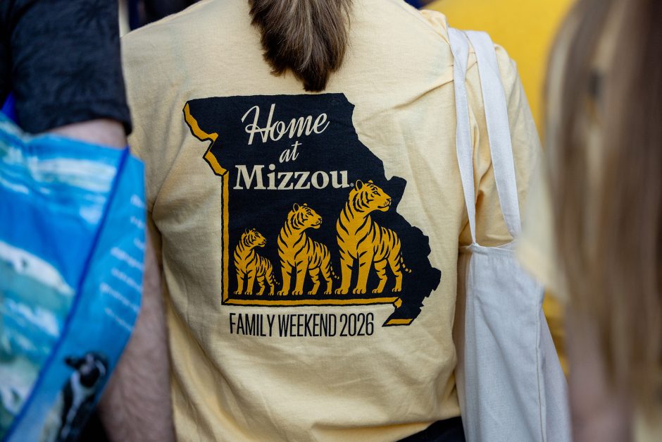 Back of a "Family Weekend 2026" tee shirt
