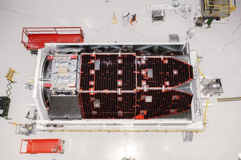 The Nancy Grace Roman Space Telescope being assembled at a NASA facility